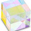 HDCRYSTALGIFTS 25mm Optical Glass X-Cube Prism RGB Dispersion Prism Physics and Decoration Light Spectrum Educational Model Photography Props