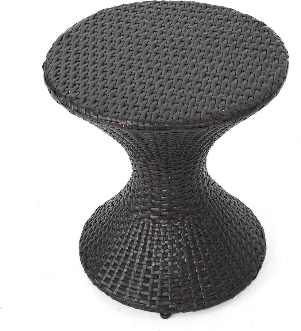 Christopher Knight Home Franklin Outdoor Wicker Hourglass Side Table, Multibrown
