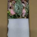 Artificial Peonies Silk Flowers Bouquet in Glass Vase Faux Flowers Bouquets Modern Penoy Arrangement for Home Decoration Table Centerpiece (Bouquet-Rose Red)