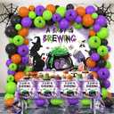 Halloween Baby Shower Party Decoration, A Baby Is Brewing Party Supplies with Backdrop Tablecloth Balloons Halloween Gender Reveal Party Decor Supplies