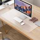 Clear Desk Mat Pad, 32"x16" Large Transparent Desk Protector Mat Plastic Desk Mat, 1.5mm PVC Translucent Waterproof Non-Slip Clear Writing Desk Pad Blotter for Desktop for Home Office