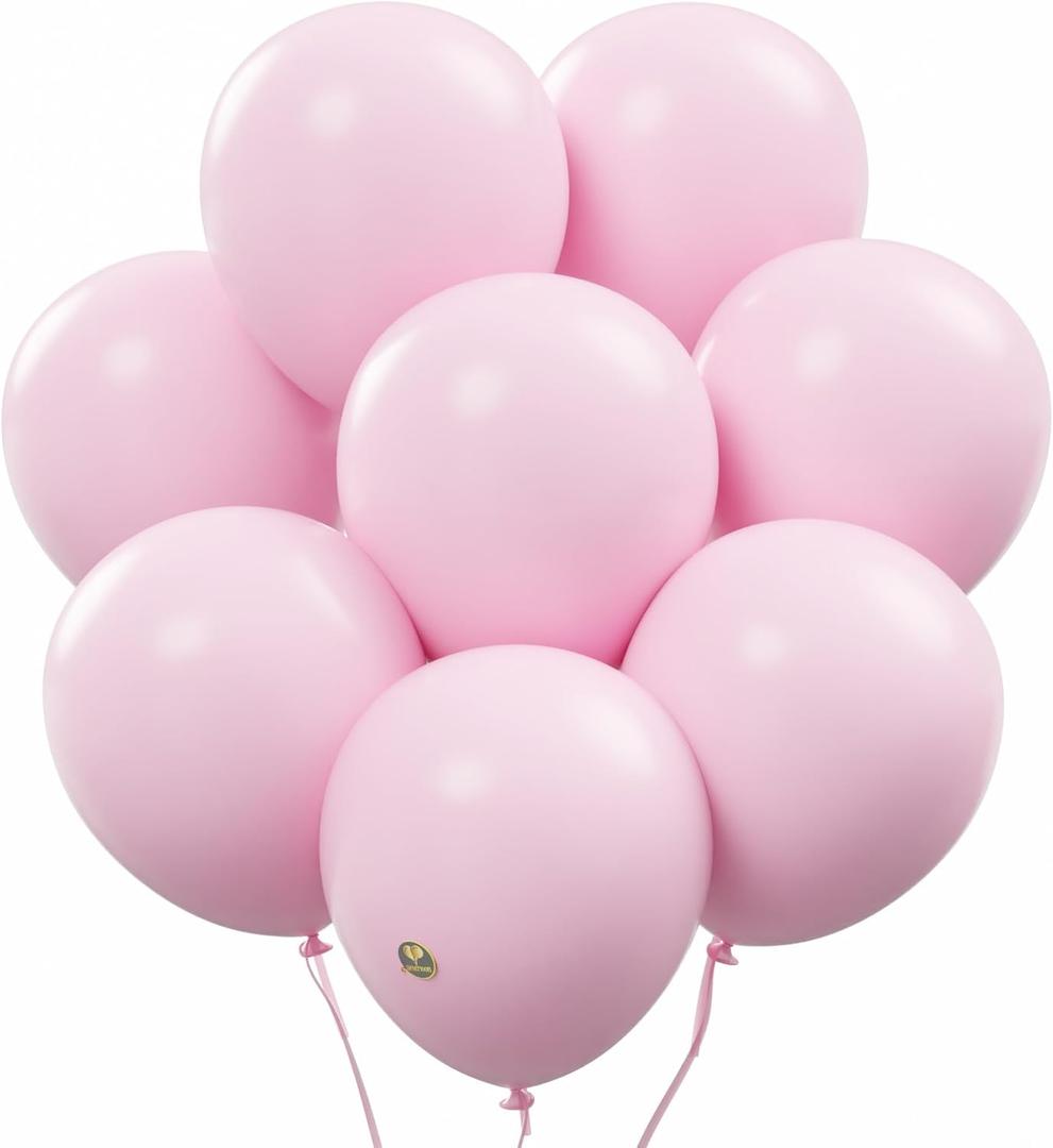 AFTERLOON Biodegradable Balloons 24 pcs Pastel Pink 12 Inch, Matte Color Thickened Extra Strong Latex Helium Float, Colorful Bulk Color ballon baloon Globos Para Decoration De Fiestas Kids
