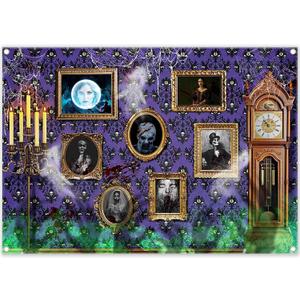 Fabric 7x5ft Halloween Haunted House Frame Photography Backdrop Spooky Ghost Mansion Spider Background Magic Wall Party Decorations Photo Banner Props