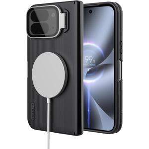 Nillkin for Pixel 10 Pro Fold Case with Kickstand & Camera Cover Protection |Compatible with Magsafe | Frosted Shield | Prop Stand Functionality |Black Color