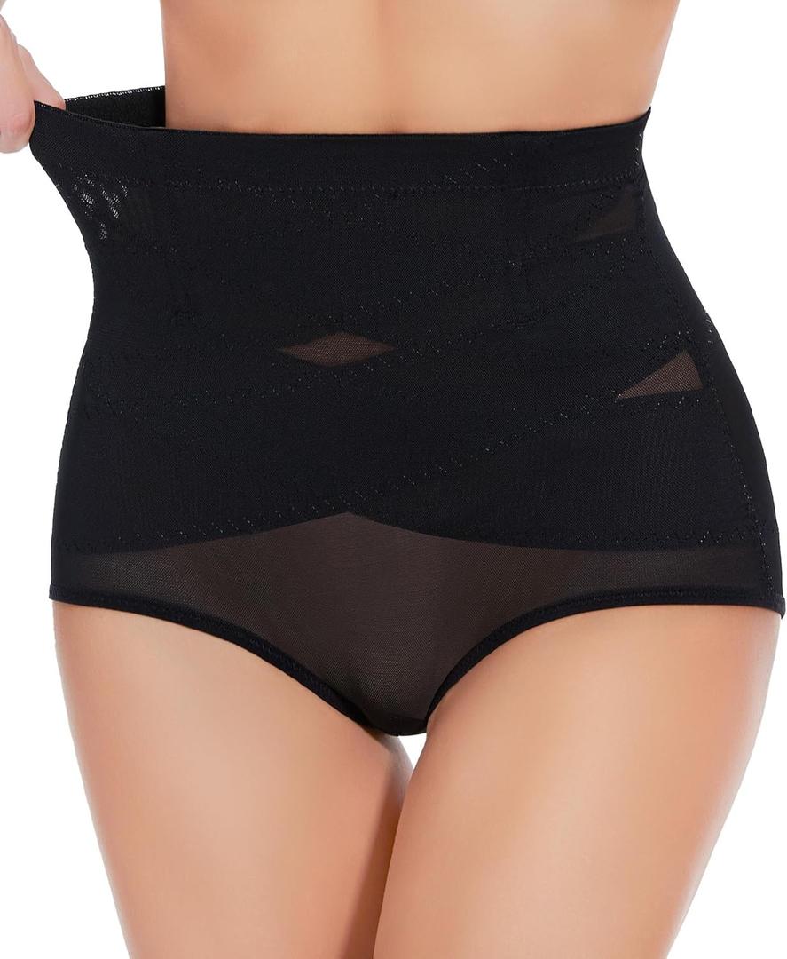 Tummy Control Shapewear Panties for Women-High Waisted Body Shaper Underwear Seamless Shapewear Panty Girdle (X-Large, Black)