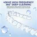 Ultrasonic Retainer Cleaner Machine for Dentures, Mouth Guards, Braces, Toothbrush Heads, Jewelry, 220ML Capacity Ultrasonic Cleaner with Digital Timer&UV, 2 Modes for All Dental Appliances，White