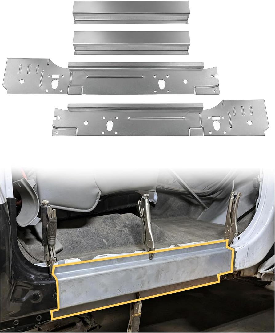 Mountainpeak 4PCS Rocker Panel Fit for 1999-2016 Ford F250/F350 Reg Cab