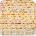 50Pcs Passover Matzah Party Plates 10" x 6.5" Passover Seder Paper Plates Disposable Pesach Matzo Themed Plate for Kids Adults Seder Festival Holiday Party Decoration