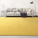 Large Area Rugs for Living Room Bedroom, 4x6 Feet Yellow Rug, Minimalist Modern Shag Rug, Soft Thick Comfy Memory Foam Indoor Carpet, Non-Slip Washable Rug for Boys Girls Dorm Nursery Room Home Decor