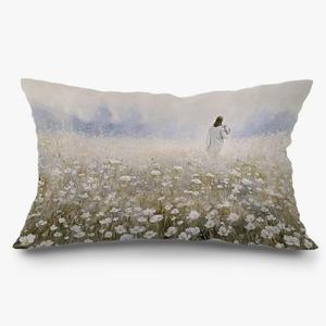 Floral Christian Jesus and Lamb Pillow Covers 12x20, Christian Gifts for Women Faith, Religious Home Decor, Jesus Leaves The 99 Sheep Lumbar Pillow Covers for Home Living Room Bedroom