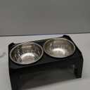 COMESOON Elevated Dog Bowls for Small Medium Dogs, 3 Height Adjustable Raised Stand with 2 Thick 6" Stainless Steel Food Bowls, Non-Slip Feeder Adjusts to 2.75", 6", 7.5", Black