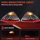 LED Tail Lights Compatible with 2006-2007 Honda Accord LX EX EXL Civic 4 Door Sedan Smoke Black Brake Rear Lamp Taillights