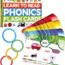 Phonics Flash Cards - Educational for Kids, Learn to Read in 20 Stages, Digraphs CVC Blends Long Vowel Sounds, Funny Games for First Second Grade Homeschool Educational