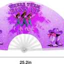 2 x Fans For Line Dancing, Hand Fan Foldable,Hand Fans for Women Foldable, Clack Fan,Western Large Festival Folding Fans, 26in(Purple)