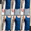 Boao 20 Pcs Men's Cooling Arm Sleeves Long Fingerless Arm Cover Anti Slip UV Protection Sun Temporary Tattoo Sleeves (XS)