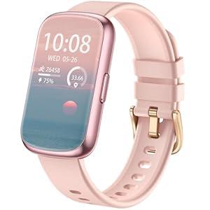 Fitness Tracker, Smart Watches for Women Men with 24/7 Heart Rate/Blood Pressure/Blood Oxygen Monitor, Sleep Tracker, Calories & Step Counter, IP68 Waterproof Health Activity Trackers for Android & iPhone, Pink