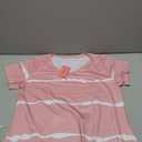 Lunivop Womens Tops Casual V Neck Short Sleeve Solid Color Basic T Shirt (Large, 03 Striped Pink)