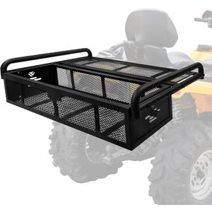 JY Performance ATV Rear Cargo Basket, Universal ATV Racks and Baskets Storage Rack for Camping/Fishing/Beach Side/Hiking