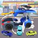 CORPER TOYS Deformation Police Car Toys Playset for Kids with Launchable Missile, Helicopter and Vehicles Set for Boys and Girls Gift for Christmas Birthday