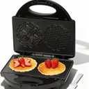 Pizzelle Maker with Non-Stick Coating, Electric Pizzelle Cookie Baker Press with Snowflake Pattern, Make Two 4 Inch Traditional Italian Waffle Cookies at Once, Recipe Included