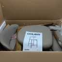 COLAMY Bar Stools Set of 2, Counter Height BarStools with Back, Mid Century Modern Upholstered, with Wood Legs for Kitchen Island Dining Room, Camel