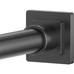 Shower Curtain Rod Square End Adjustable Shower Rod 32"-80" Matte Black No Drilling Curtain Rod Stainless Steel for Shower Stall RV Closet