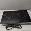 Induction Cooktop with 2 Burners, Horizontal Electric Stove, Built-In Induction Cooker, 1800W Sensor Touch Electric Cooktop, 18 Power Levels, Timer, Safety Lock, 120V, 20 Inch