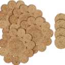 4 Pack Round Jute Woven Placemats and Coasters Set - Cotton Braided Dining Table Mat, Heat-Resistant Pot Holders, 13" Dia Placemats & 4" Dia Coasters - Natural (13" RND/4" RND)