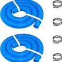 Pool Filter Pump Hose for Intex Pool Accessories - 1.25"Diameter Replacement Pool Hoses for Above Ground Pools Parts Compatible with Coleman  Bestway,59"Long With 8 Clamps (3, Blue)