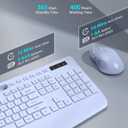 Wireless Keyboard and Mouse Combo - Full-Sized Ergonomic Keyboard with Wrist Rest, Phone Holder, Sleep Mode, Silent 2.4GHz Cordless Keyboard Mouse Combo for Laptop, Computer, PC, Mac, Windows -Trueque