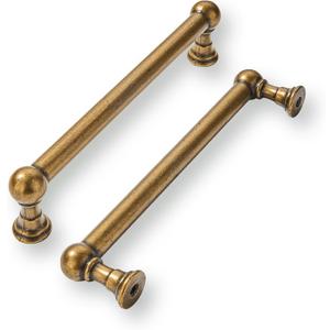 khtumeware 2 Pack 5 Inch Hole Center Antique Brass Cabinet Pulls Heavy Duty Solid Cabinet Handles cabinets Dressers Kitchens Handles Bathroom cabinets