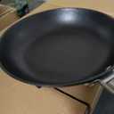 WANGYUANJI 12.6" Cast Iron Wok with Wood Lid, Traditional Uncoated Flat Bottom Chinese Stir Fry Pan with Stainless Steel Spatula, Heavy Duty Hand-Cast Wok for Induction, Gas & Glass Top Stoves (4 Qt)