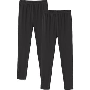 Girls'Leggings Comfortable Stretchy Footless Girls Pants Kids Soft Pull On Warm Tights Black Black for 11-12Years