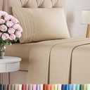 Twin Size 3 Piece Sheet Set - Comfy Breathable & Cooling Bed Sheets Set - Hotel Luxury Bedding for Women, Men, Kids, Teens, Boys & Girls - Deep Pockets, Ultra-Soft and Wrinkle Free - Oeko-Tex - Cream