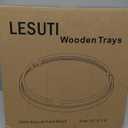 Round Wooden Serving Tray - Rustic Style Decorative Tray for Coffee Table, Living Room, Vanity - Acacia Wood Tray with Handles - Housewarming Gift - 12 Inches (Diameter) (Natural Color)