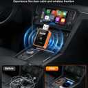 2026 Wireless CarPlay & Android Auto Adapter, One-Click Switch, 3s Auto Reconnect, A9 Chip, Bluetooth 6.0, 5.8GHz WiFi, Plug & Play, with USB-C & Right-Angle Cables