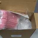 50 Pack Mini Cake Pans with Lids and Spoons Small Aluminum Foil Pans Square Baking Cups Disposable Ramekins Cupcake Liners for Brownie Pie (Pink, 5 oz)