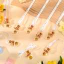 Coume 36 Pcs Shower Party Pacifiers Necklace Bear Bottle Acrylic Pacifiers Charm Pacifier Chain for Guests Gender Reveal Party Favors Prize Table Scatter (White,Brown,Elegant)