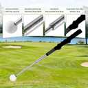 Retractable Golf Swing Training Aid - Golf Swing Trainer, Portable Grip Trainer with Click Feedback for Chipping Hitting, Ideal for Beginners, Indoor & Outdoor Practice, Black