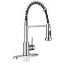 Kitchen Sink Faucets, Kitchen faucets with Pull Down Sprayer WEWE sus304 Stainless Steel Brushed Nickel Single Handle Single Hole Faucet for Farmhouse rv Utility bar Laundry Sinks