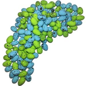 128 Pcs Foam Easter Egg Decoration 2.5-3cm DIY Fake Eggs Artificial Foam Bird Eggs Garden Bird Nest Decor Easter Party Decorations Home Decor (Blue and Green)