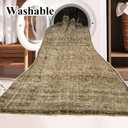 CHAMPLANT Area Rug 6x9 Washable Rug Dark Brown Vintage Traditional Distressed Thin Retro Kitchen Indoor Floor Cover Non Slip Carpet Floral Print Mat Living Room Bedroom Dining Room