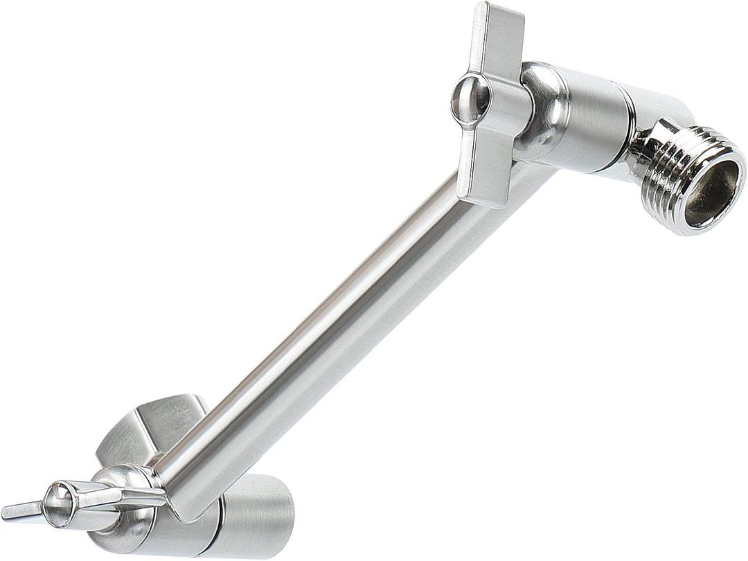 NearMoon Adjustable Shower Arm Universal Connection, Extension Arm, Adjust Angle to Upgrade Shower Experience, Easy to Install, Anti-leak (5 Inch, Brushed Nickel)