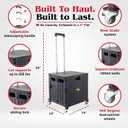 dbest Products Quik Cart 360 Collapsible Rolling Crate on Wheels - Black