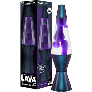 Lava The Original Lamp - 14.5" Black Iris Classic Liquid Motion Lamp - Purple Wax and Clear Liquid - Item #2425 