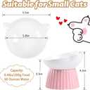 Ceramic Raised Cat BowlTilted Raised Bowl Anti Vomit Bowls for Indoor Cats Whisker Friendly Pet Feeder for Cats Puppies, Microwave and Dishwasher Safe