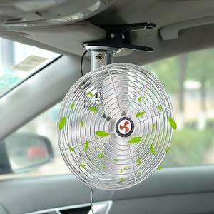 12V 8" 2-Speeds Cigarette Lighter Cooling Fan, All-Metal Fan for RVs, Cars, Trucks, etc.Helps to Circulate the Air in Your .(Cord Length 6FT)