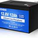 DC HOUSE 12V 12Ah LiFePO4 Lithium Battery with 15A BMS, 10 Year Lifespan,10000+ Cycles, for Marine, Ride on Toy, Trolling Motor Fish Finder, Kayak, Power Wheels, Lighting, Solar, Camping