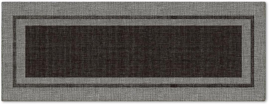 Artoid Mode Black Absorbent Rectangle Non-Skid Doormat, Home Mats Non Slip Washable Natural Rubber Back Door Mat Floor Mat for 17x47 Inch