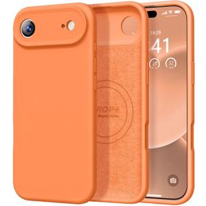 Vooii Magnetic for iPhone Air Case, Compatible with Magsafe (Premium Liquid Silicone) (Integrated Camera Control Button) Anti-Scratch Microfiber Lining for iPhone 17 Air 6.5 inch, Bright Orange